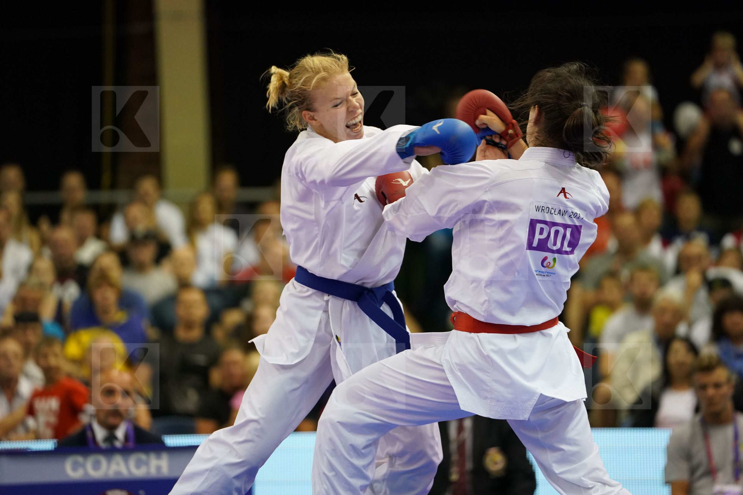 bronze match Female Kumite -61kg Gradowska Justyna Poland Slovakia Suchankova Ingrida